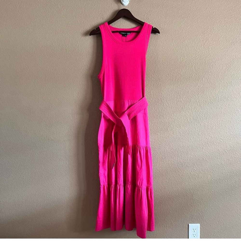 Veronica Beard Austyn Ribbed Pima Cotton-Blend Jersey & Poplin Dress Size XL NWT